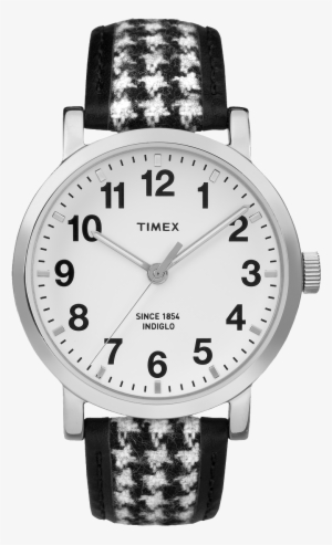 Originals Houndstooth Silver-tone/black/white Large - Timex Originals Watch With Houndstooth Black/white