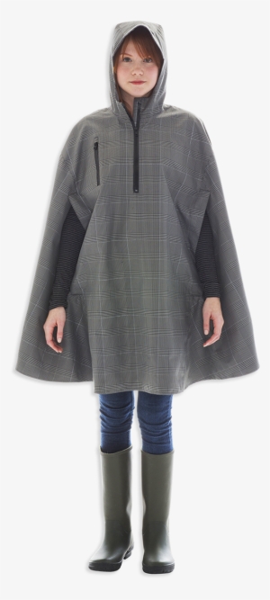 Electric Houndstooth, High Performance Rain Cape By - Cleverhood Cape