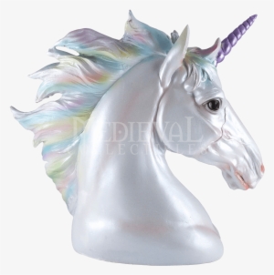 Item - Rainbow Unicorn Head Figurine 7.5 Inch High Resin