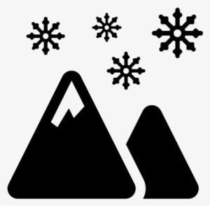 Mountains And Falling Snowflakes Vector