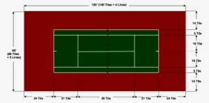 Standard Tennis Court - Standard Size Of Long Tennis Court
