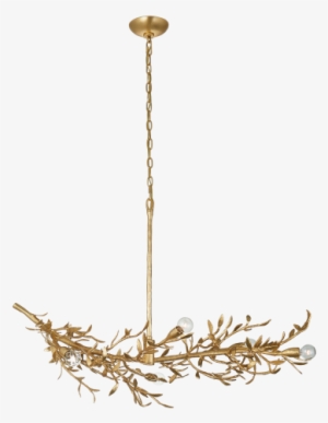 Mandeville Linear Chandelier In Antique Gold Leaf - Visual Comfort