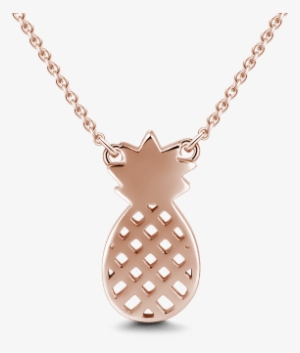 Rose Gold Pineapple Necklace - White Gold Pearl Pendants