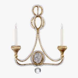 Milan Double Sconce In Venetian Gold With Crysta