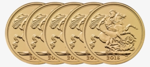 2018 Uk Full Sovereign Gold 5 Coin Bullion Bundle - Sovereign