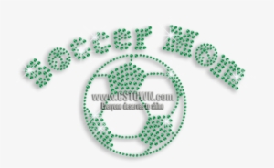 Bling Green Soccer Mom Rhinestone Iron On Design - Circle