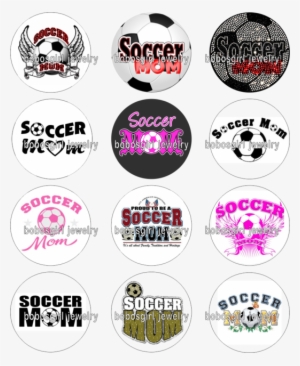 Soccer Mom Glass Magnetic Button Fit Snap Jewelry Bead - Personalize Soccer Mom Sticker