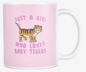 Just A Girl Who Loves Baby Tiger White Mug Both Sides - Cute Tiger Large Wall Clock