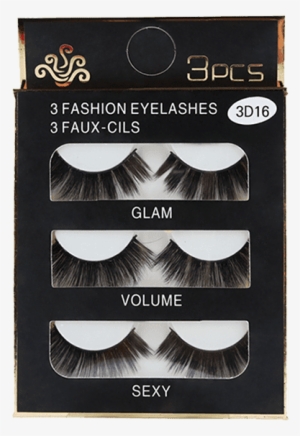 3pcs Glam Volume Sexy Looking Makeup Fake Eyelashes - Eyelash