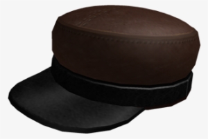 Plain Leather Military Cap - Tan