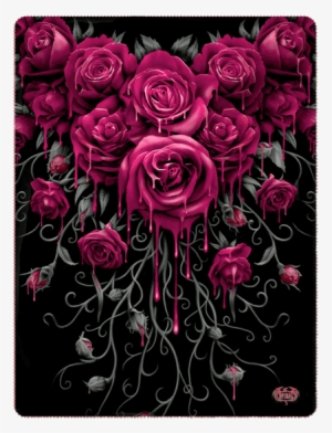 Blood Rose Fleece Blanket - Blood Rose