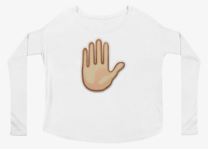 Women's Emoji Long Sleeve T-shirt - Sign Language