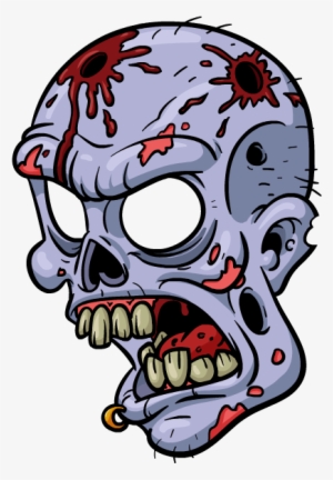 Zombie Stickers Messages Sticker-6 - Cartoon Zombie Face Tattoo