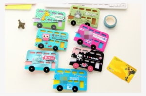 Cartoon Buy Style Card Holder Blank Bus Name Id School - Simply My Love Bus Shape Card Holder Minions