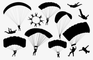 Paracaidismo Siluetas Vector - Skydiving Silhouette