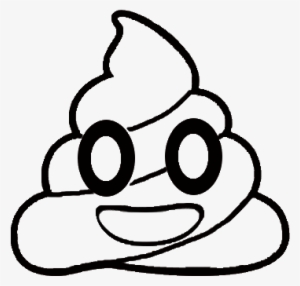 Poop - Vector Blanco - Vector Negro - Poop Emoji Coloring Page Free