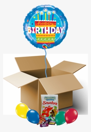 Happy Birthday Cake Balloon In A Box - Birthday Purple Sparkle Foil Balloon