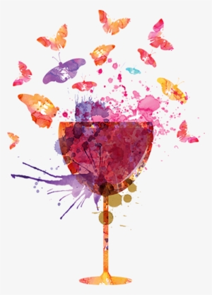 Vinilo Decorativo Splatter Copa De Vino - Printemps Du Vin