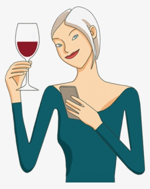 Queremos Acercarte Una Nueva Experiencia Con El Vino - Mujer Con Copa De Vino Dibujo