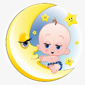 Baby Girl And Boy On Moon Cartoon Clip Art Images Funny - Cartoon Baby On Moon