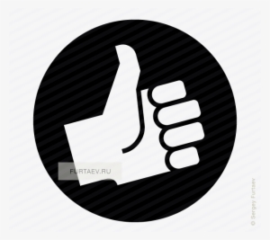 Vector Icon Of Thumbs-up Approval Hand Gesture Against - Thumb