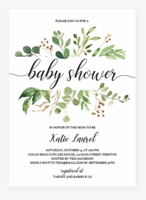 Bridal Shower Invitations Greenery