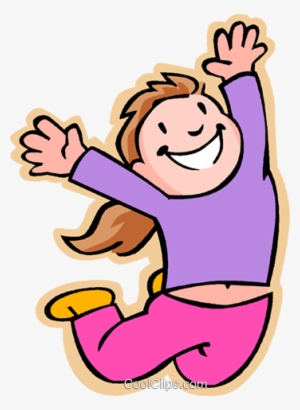 Children At Play, Kids, Girl Jumping Royalty Free Vector - Jump Cartoon