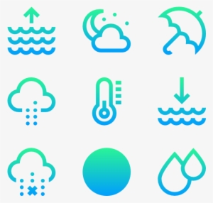 Weather 50 Icons - Temperature Transparent Background