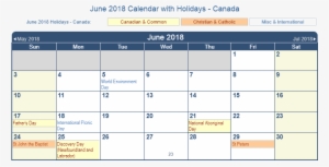 Printable Calendar June 2018 Canada - Calendar 2019 March Holi