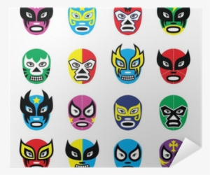 Lucha Libre, Luchador Mexican Wrestling Masks Icons - Mascaras De Luchadores Vector