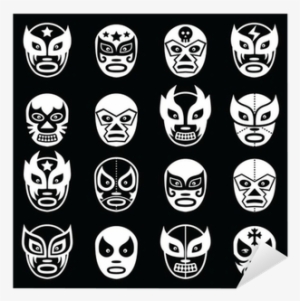 Lucha Libre Mexican Wrestling White Masks Icons On - Lucha Libre Masks Skeleton