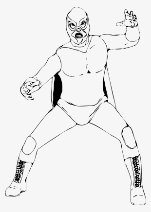 Mask Lucha Libre Professional Wrestling - Cartoon Masked Wrestler