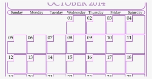 October 2014 Calendar Printable Blank - 2014