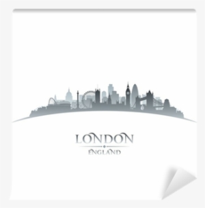 London England City Skyline Silhouette White Background - London