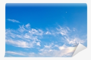 Texture Of Blue Sky With Clouds And The Moon Wall Mural - Cloud