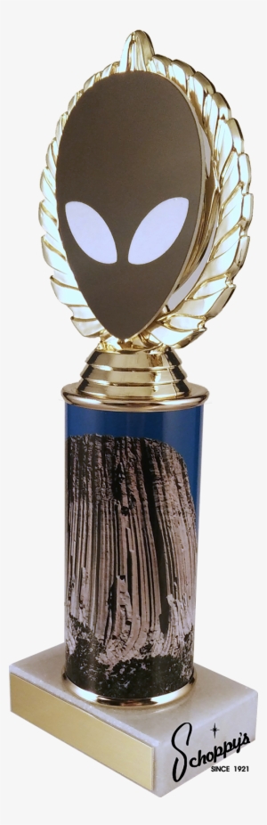 Alien Vector Cut Logo Trophy With Metal Roll Column - Devils Tower National Monument