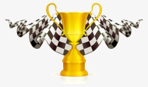 Cartoon Plaid Fabric Trophy Elements - Piston Cup Cars Vector