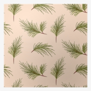 Pine Tree Branches On Pale Pink Background Seamless - Vector Graphics