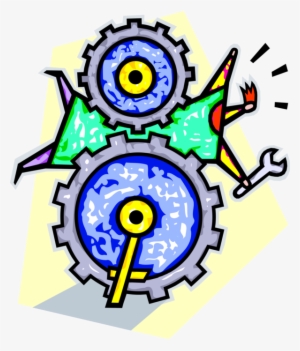 Vector Illustration Of Getting Stuck In Cogwheel Gear - Simbolo Da Radiologia Medica