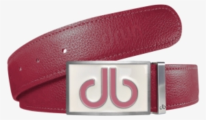 Pink Plain Leather Texture Belt With Buckle - Belt