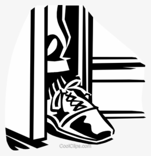 Foot In The Door Royalty Free Vector Clip Art Illustration - Fuß In Der Tür