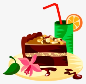 Vector Illustration Of German Cuisine Chocolate Cake - Chocolate Cake Clip Art