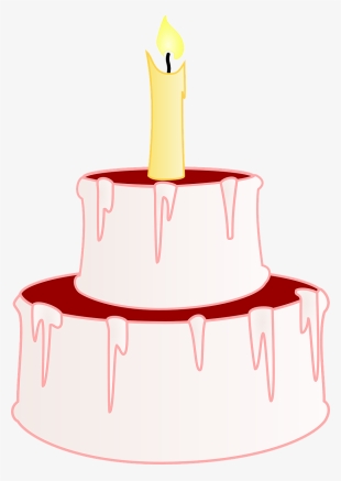 Birthday Cake Two Story With Candle - Birthday Cake Clip Art