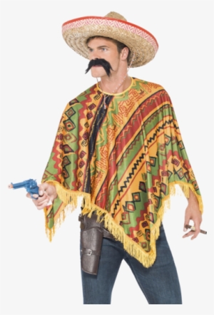 Feel Those Mexican Vibes With The Adult Poncho Instant - Wild Wild West Theme Ideas Costume
