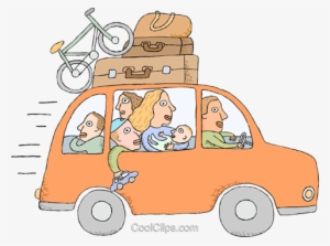 Family On Road Trip Royalty Free Vector Clip Art Illustration