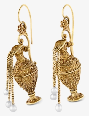 Etruscan Revival Gold Earrings - Not Applicable Etruscan Revival Gold Earrings