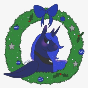 Denkis, Christmas Wreath, Princess Luna, Safe, Simple - Cartoon