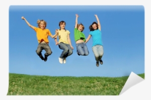 Happy Group Of Kids Or Children Jumping Wall Mural - Tenagers Jumping