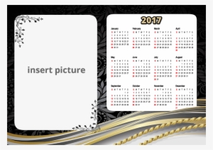 calendar elegant black 2017 png frame - triumph line 880-b - custom mini span-a-year