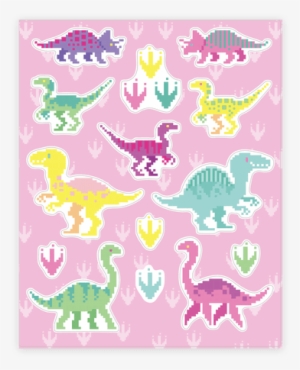Cute Pastel Pixel Dinosaur Sticker/decal Sheet - Pastel Dinosaur Png